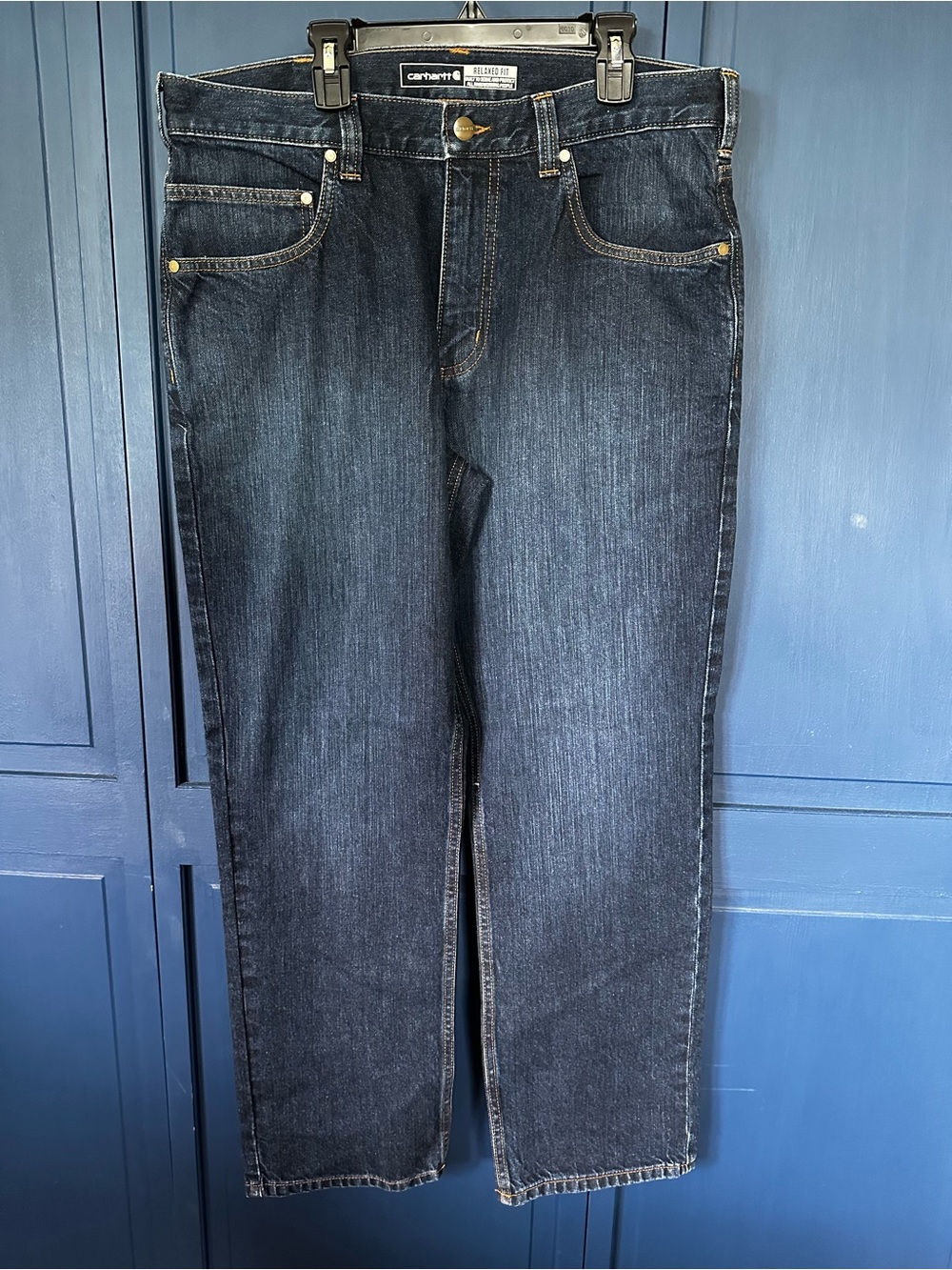 Carhartt Men's Straight-Leg Dark Denim Jeans